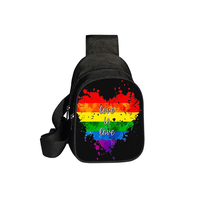 Love Is Love Rainbow Print Waist Bags LGBT Causal Fanny Pack Travel Belt Purse Shoulder Bags Fashion Chest Bag Gay Messenger Bag