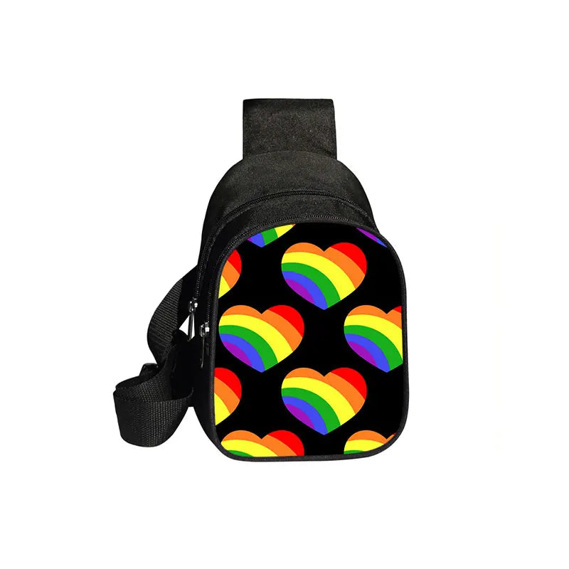 Love Is Love Rainbow Print Waist Bags LGBT Causal Fanny Pack Travel Belt Purse Shoulder Bags Fashion Chest Bag Gay Messenger Bag