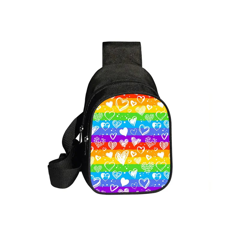 Love Is Love Rainbow Print Waist Bags LGBT Causal Fanny Pack Travel Belt Purse Shoulder Bags Fashion Chest Bag Gay Messenger Bag