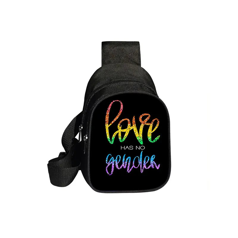 Love Is Love Rainbow Print Waist Bags LGBT Causal Fanny Pack Travel Belt Purse Shoulder Bags Fashion Chest Bag Gay Messenger Bag