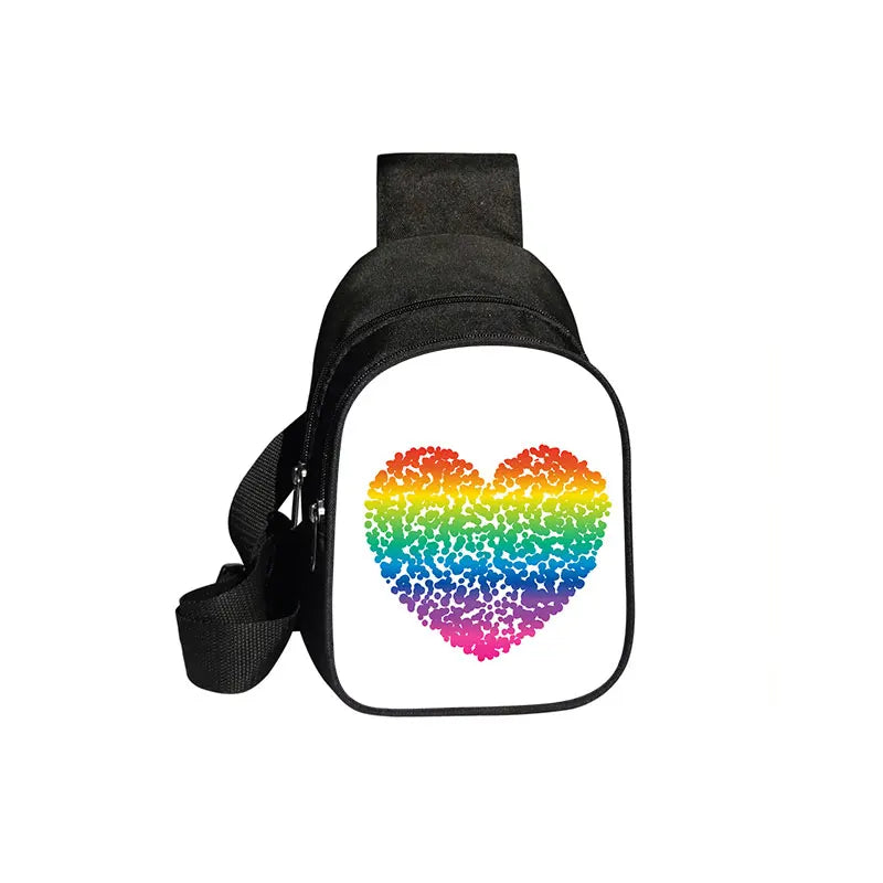 Love Is Love Rainbow Print Waist Bags LGBT Causal Fanny Pack Travel Belt Purse Shoulder Bags Fashion Chest Bag Gay Messenger Bag