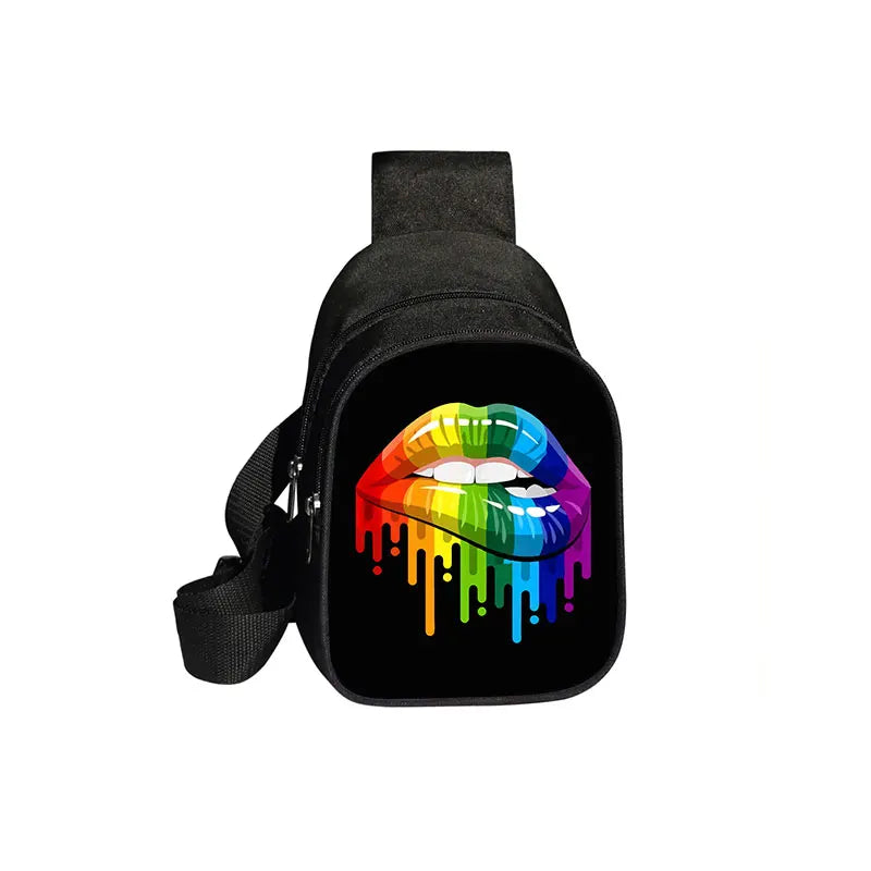 Love Is Love Rainbow Print Waist Bags LGBT Causal Fanny Pack Travel Belt Purse Shoulder Bags Fashion Chest Bag Gay Messenger Bag