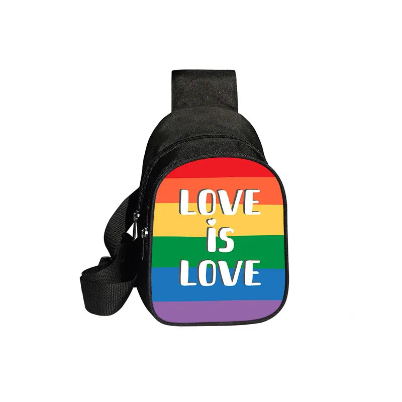 Love Is Love Rainbow Print Waist Bags LGBT Causal Fanny Pack Travel Belt Purse Shoulder Bags Fashion Chest Bag Gay Messenger Bag