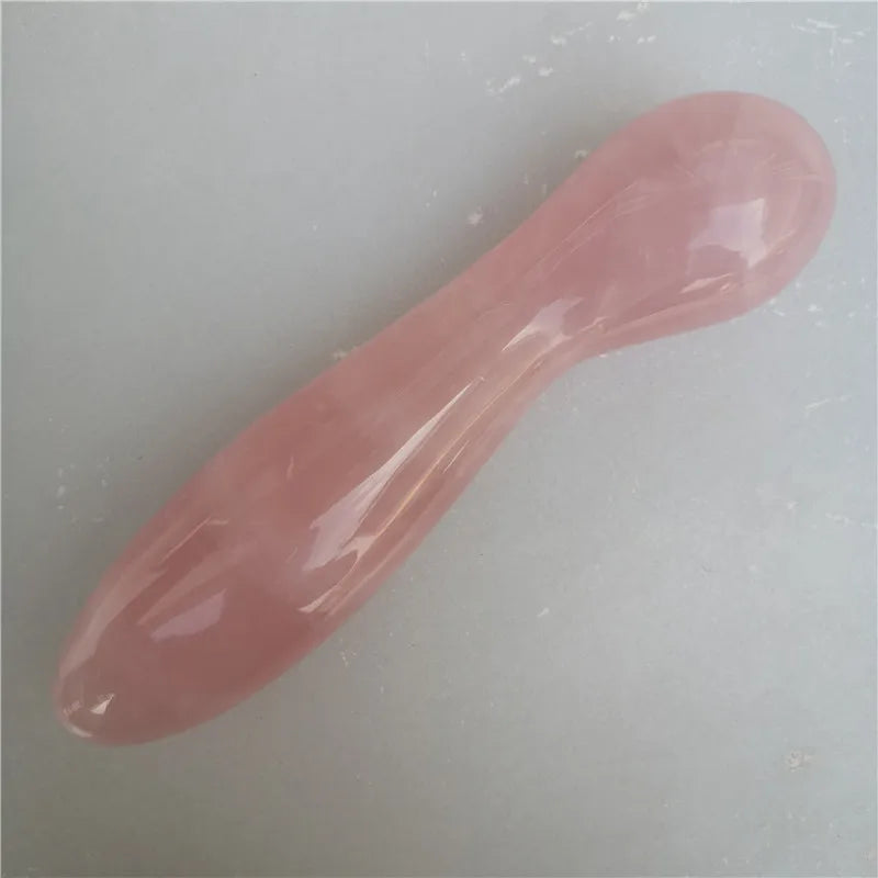 Natural Pink Healing Quartz Crystal Gemstone Massage Stick Wand