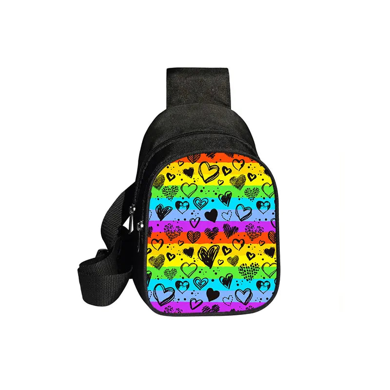 Love Is Love Rainbow Print Waist Bags LGBT Causal Fanny Pack Travel Belt Purse Shoulder Bags Fashion Chest Bag Gay Messenger Bag