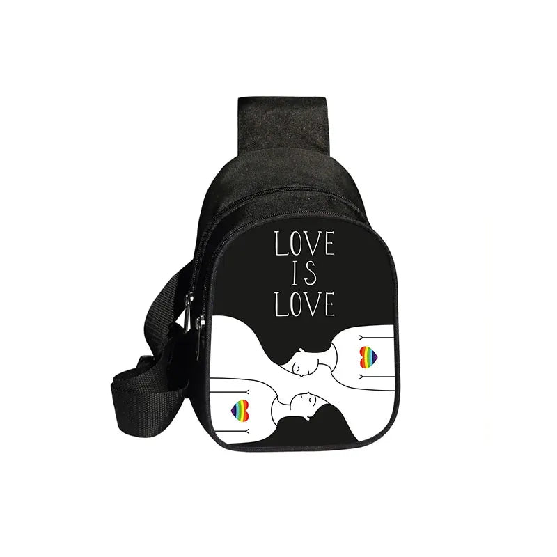 Love Is Love Rainbow Print Waist Bags LGBT Causal Fanny Pack Travel Belt Purse Shoulder Bags Fashion Chest Bag Gay Messenger Bag