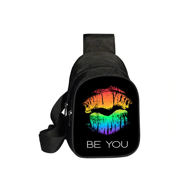 Love Is Love Rainbow Print Waist Bags LGBT Causal Fanny Pack Travel Belt Purse Shoulder Bags Fashion Chest Bag Gay Messenger Bag