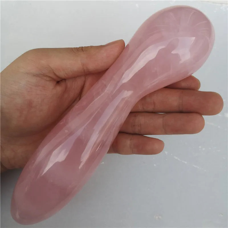 Natural Pink Healing Quartz Crystal Gemstone Massage Stick Wand