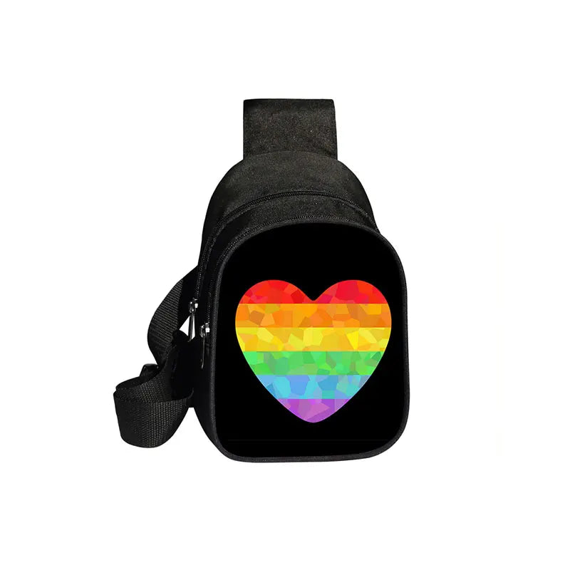 Love Is Love Rainbow Print Waist Bags LGBT Causal Fanny Pack Travel Belt Purse Shoulder Bags Fashion Chest Bag Gay Messenger Bag