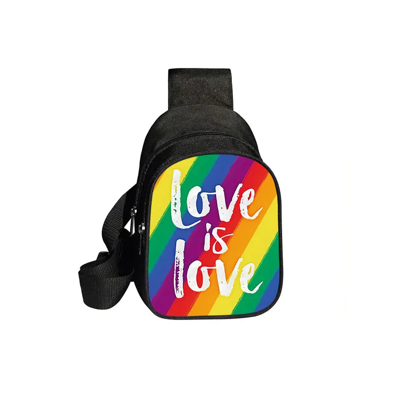 Love Is Love Rainbow Print Waist Bags LGBT Causal Fanny Pack Travel Belt Purse Shoulder Bags Fashion Chest Bag Gay Messenger Bag