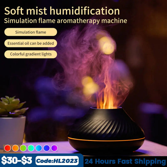 Volcanic Flame Aroma Diffuser Essential Oil Lamp