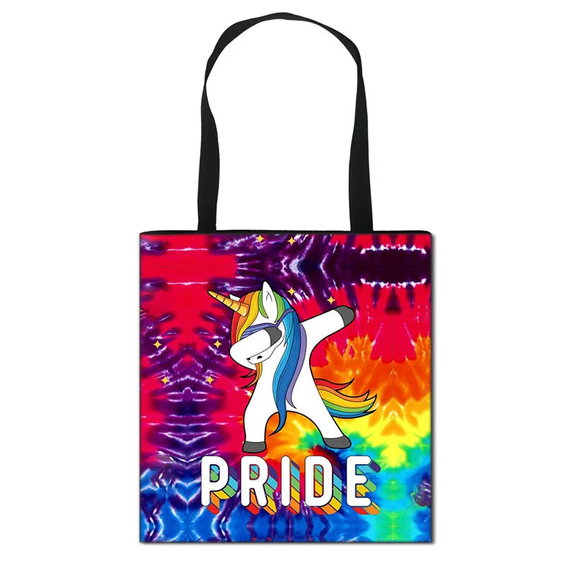 Pride LGBT Love Is Love Fashion Shoulder Bag Love Wins Lesbian Gay Handbag Women Canvas Shopping Bags Travel Bag Casual Tote