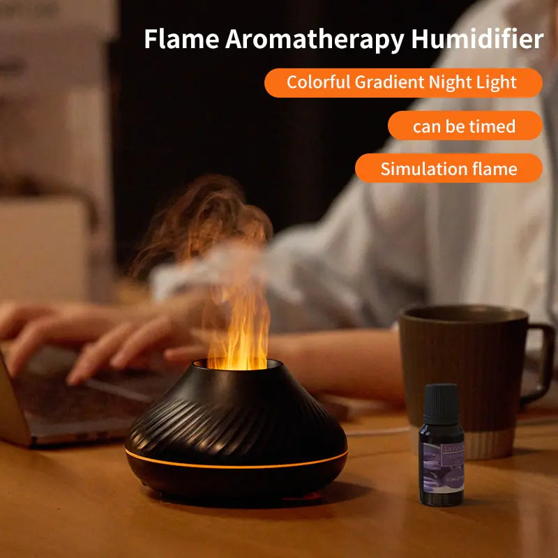 Volcanic Flame Aroma Diffuser Essential Oil Lamp